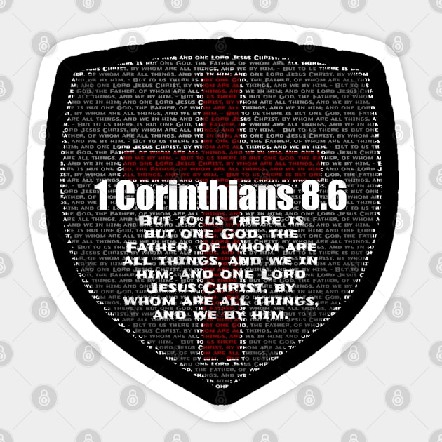 1 Corinthians 8.6 - Bible Verse Word Shield Sticker by  EnergyProjections